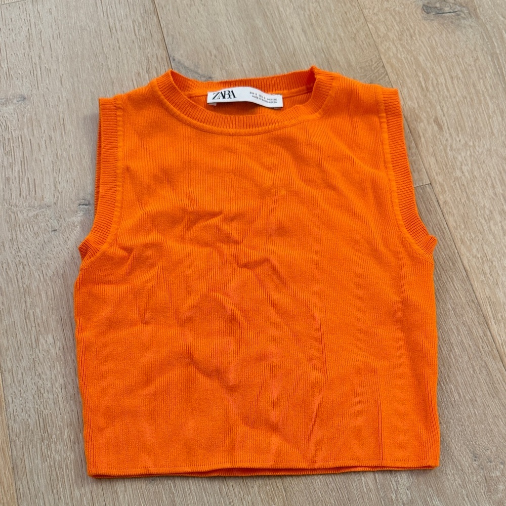 Zara  Vibrant Orange Tank Top